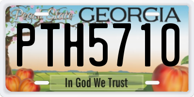 GA license plate PTH5710