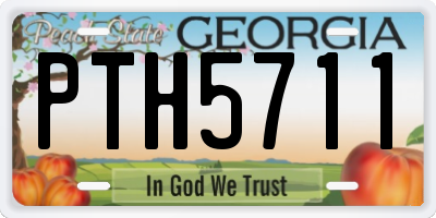 GA license plate PTH5711
