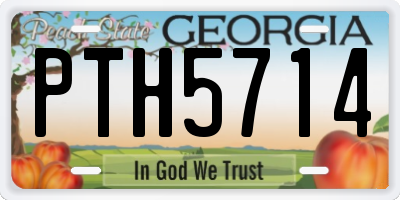 GA license plate PTH5714