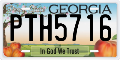GA license plate PTH5716
