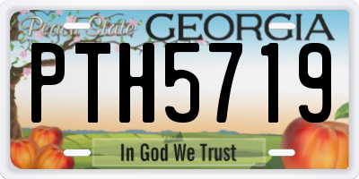 GA license plate PTH5719