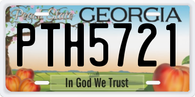 GA license plate PTH5721