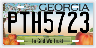 GA license plate PTH5723
