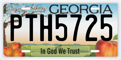 GA license plate PTH5725