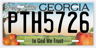 GA license plate PTH5726