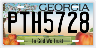 GA license plate PTH5728