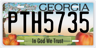 GA license plate PTH5735