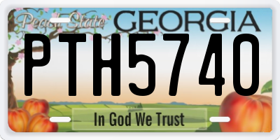 GA license plate PTH5740