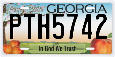 GA license plate PTH5742