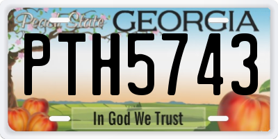 GA license plate PTH5743