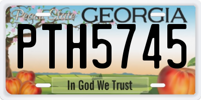 GA license plate PTH5745