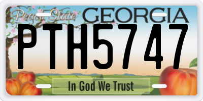 GA license plate PTH5747