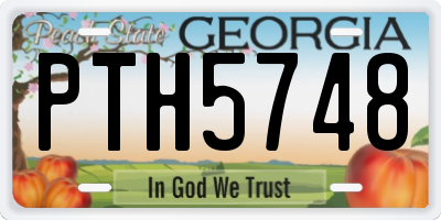GA license plate PTH5748