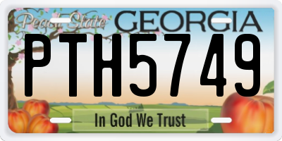 GA license plate PTH5749