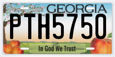 GA license plate PTH5750