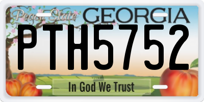 GA license plate PTH5752