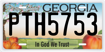 GA license plate PTH5753