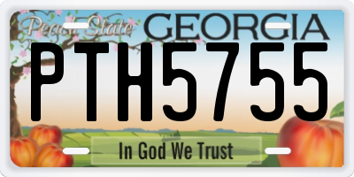 GA license plate PTH5755