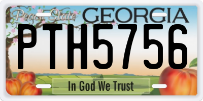 GA license plate PTH5756