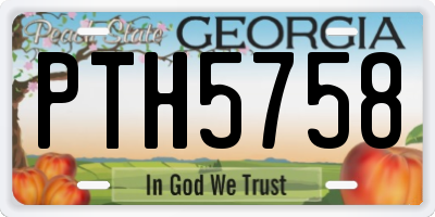 GA license plate PTH5758
