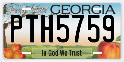 GA license plate PTH5759