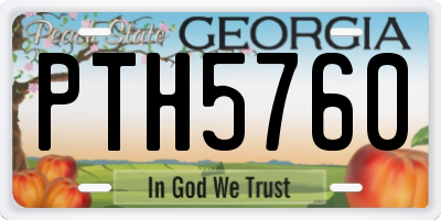 GA license plate PTH5760