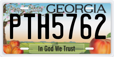 GA license plate PTH5762
