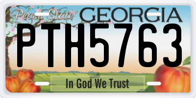 GA license plate PTH5763