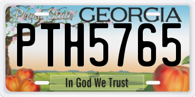 GA license plate PTH5765