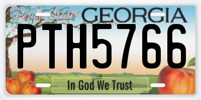 GA license plate PTH5766