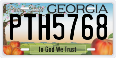 GA license plate PTH5768