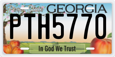 GA license plate PTH5770