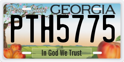GA license plate PTH5775