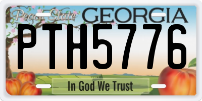 GA license plate PTH5776