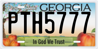 GA license plate PTH5777