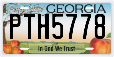 GA license plate PTH5778