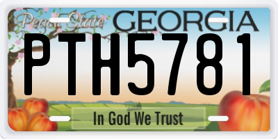 GA license plate PTH5781