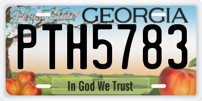 GA license plate PTH5783