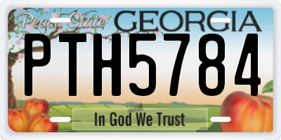 GA license plate PTH5784
