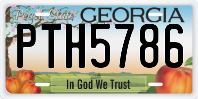 GA license plate PTH5786