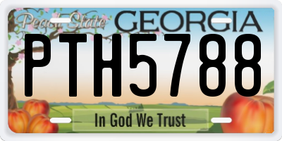 GA license plate PTH5788