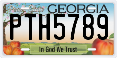 GA license plate PTH5789
