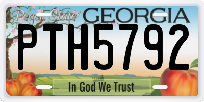 GA license plate PTH5792