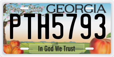 GA license plate PTH5793