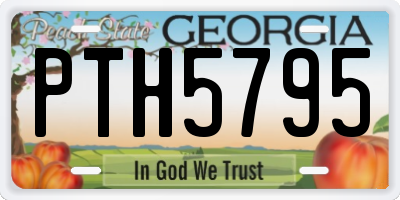 GA license plate PTH5795