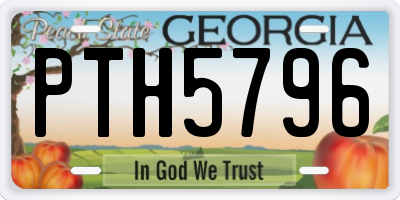 GA license plate PTH5796
