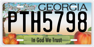 GA license plate PTH5798