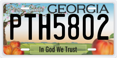 GA license plate PTH5802