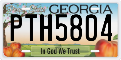 GA license plate PTH5804