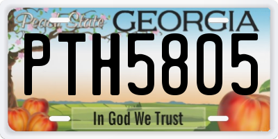 GA license plate PTH5805